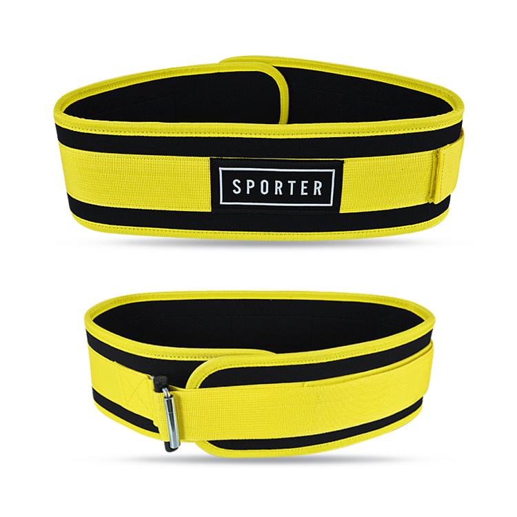 Sporter MF-115 4" Nylon Weightlifting Belt - Black/Yellow - Large