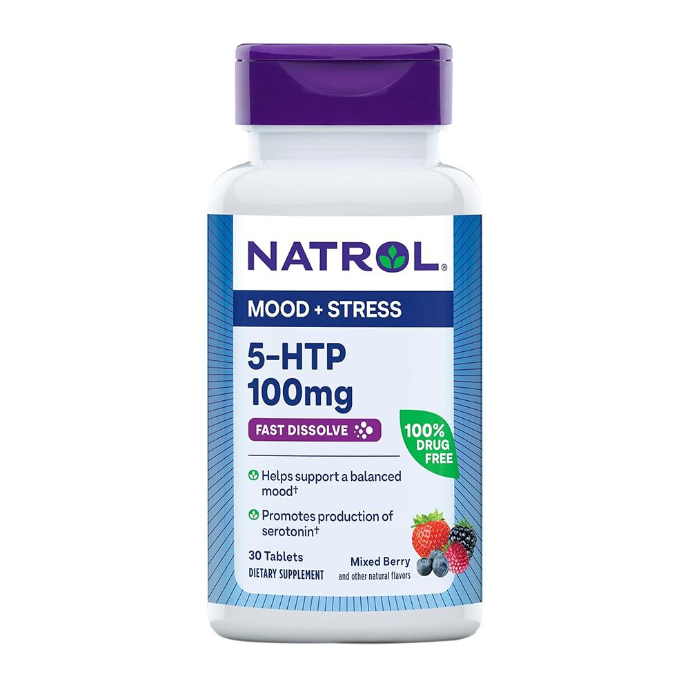 ناترو - 5-HTP لتحسين المزاج والتخلص من التوتر سريع الذوبان 100 مغ