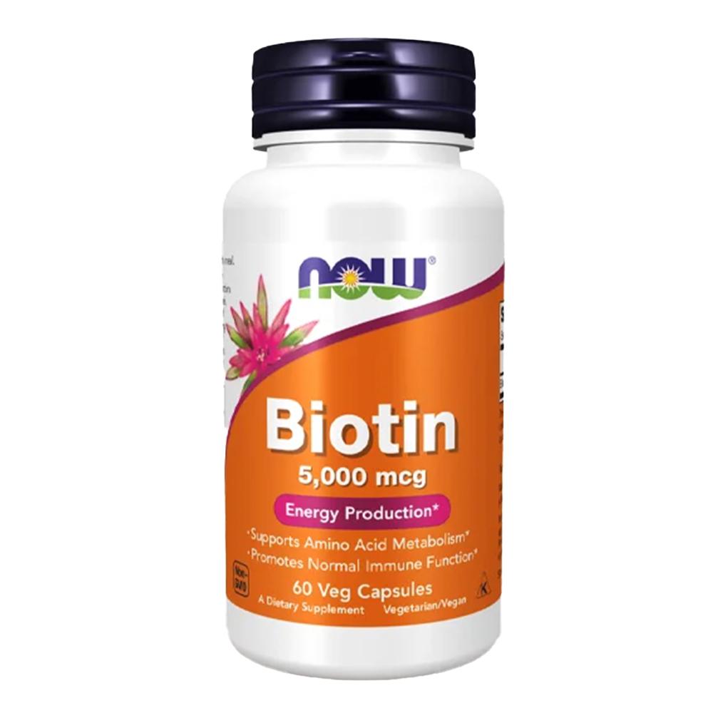 NOW Biotin 5000mcg - Not Flavored - 60 VCAPS