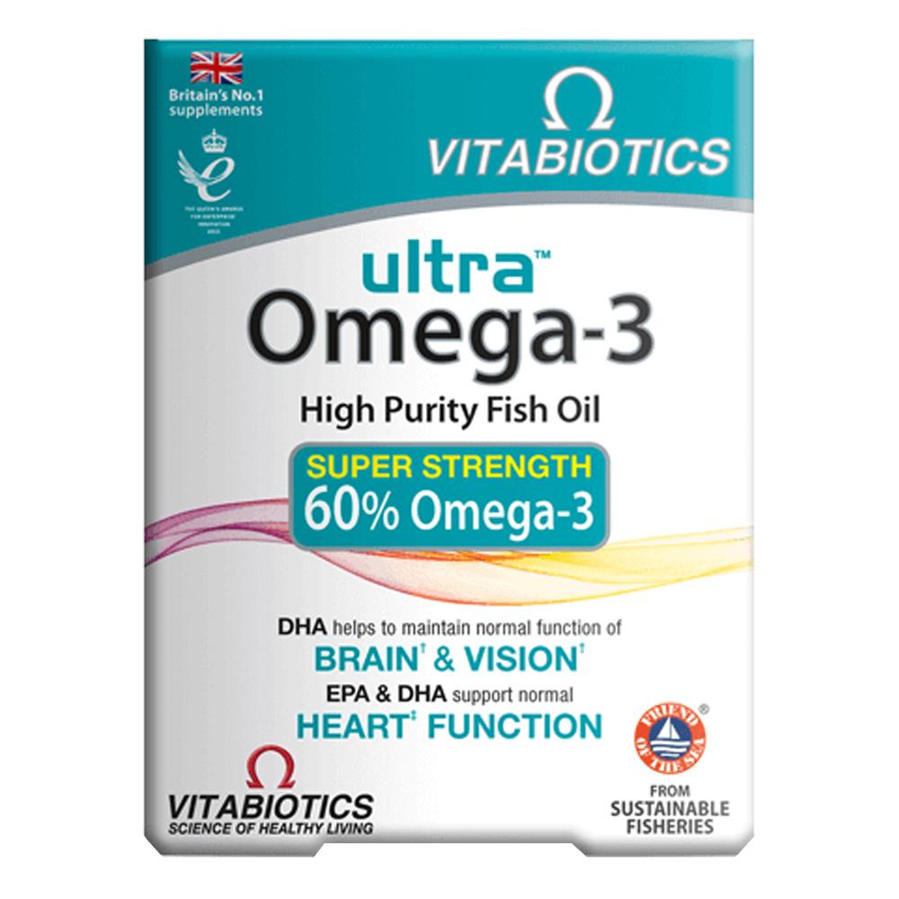 VitaBiotics - Ultra Omega 3 High Purity Fish Oil - Unflavored - 60 Capsules