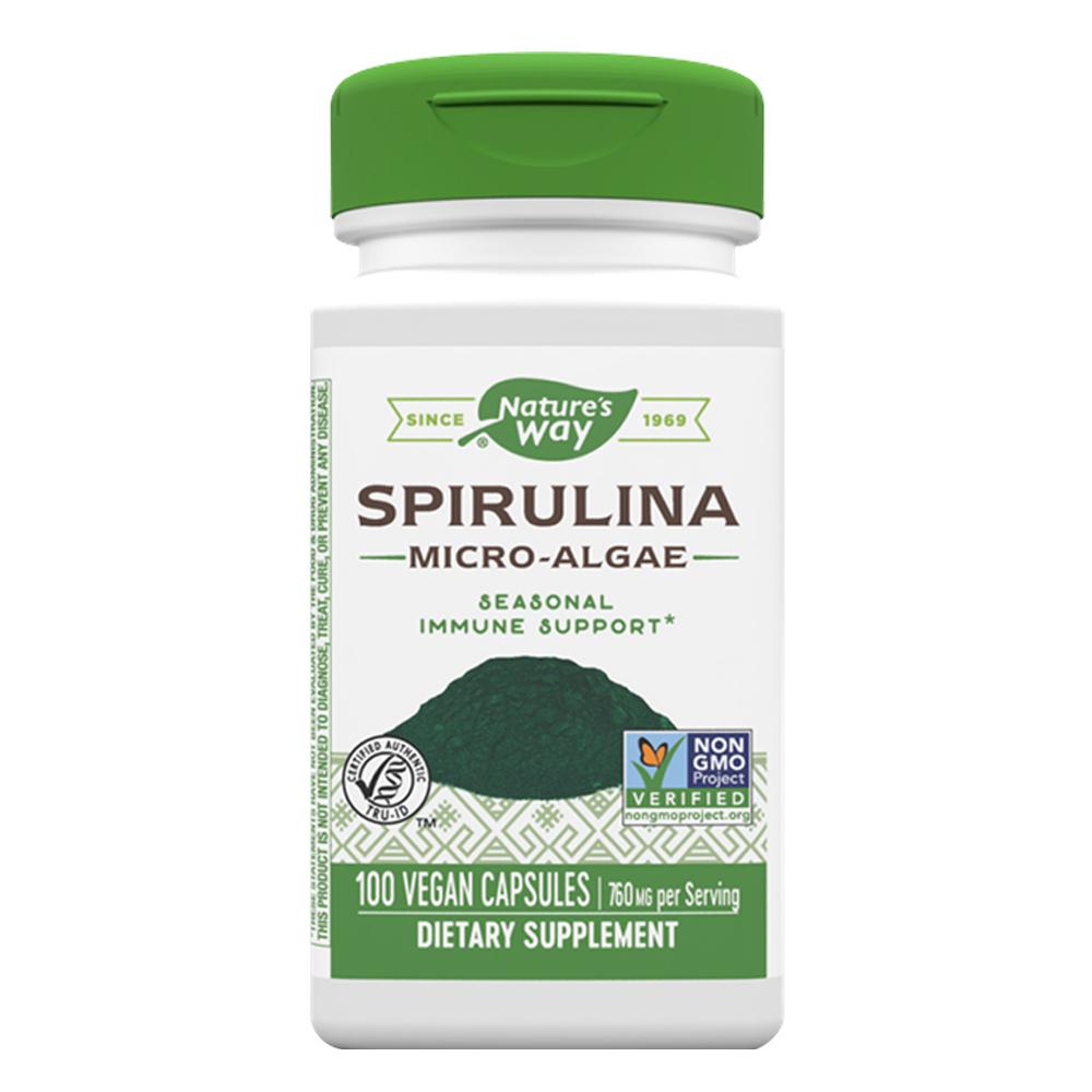 Natures Way - Spirulina Micro-Algae - Unflavored - 100 Vegan Capsules