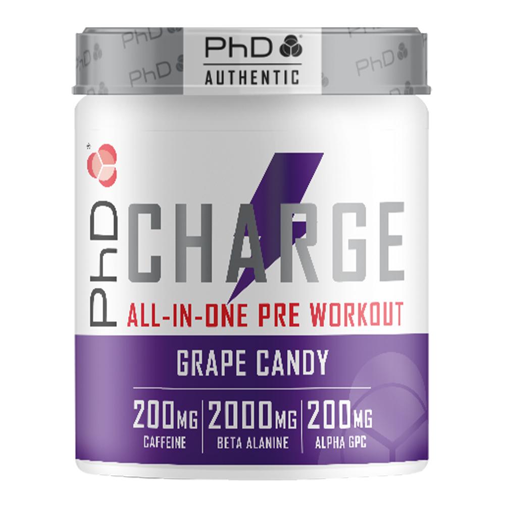 PhD - Charge - All-In-One Pre-Workout - Grape Candy - 20 Servings