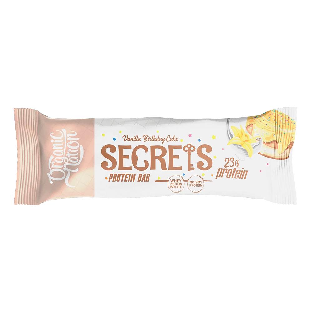 Organic Nation - Secrets Protein Bar - Vanilla Birthday Cake - 70G