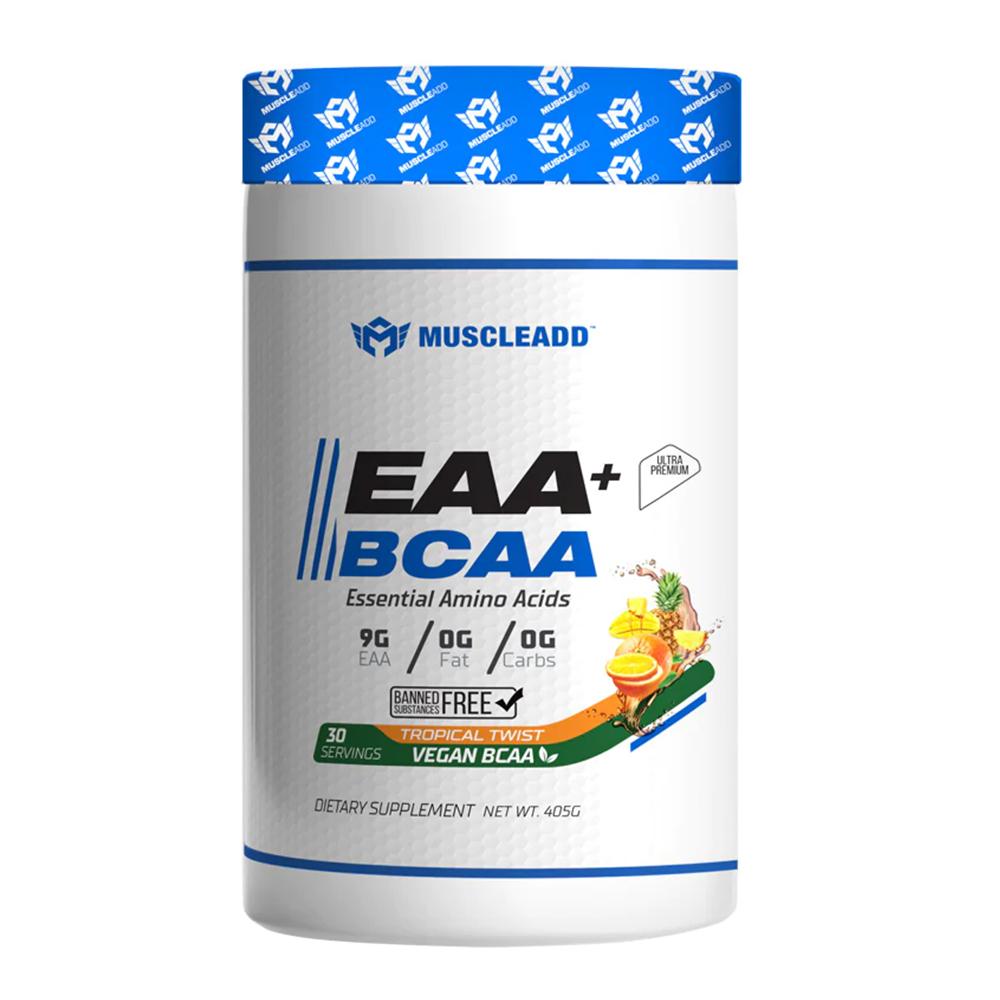 مسل آد -  BCAA + EAA - أحماض أمينية أساسية - الفاكهة الاستوائية - 30 حصة غذائية