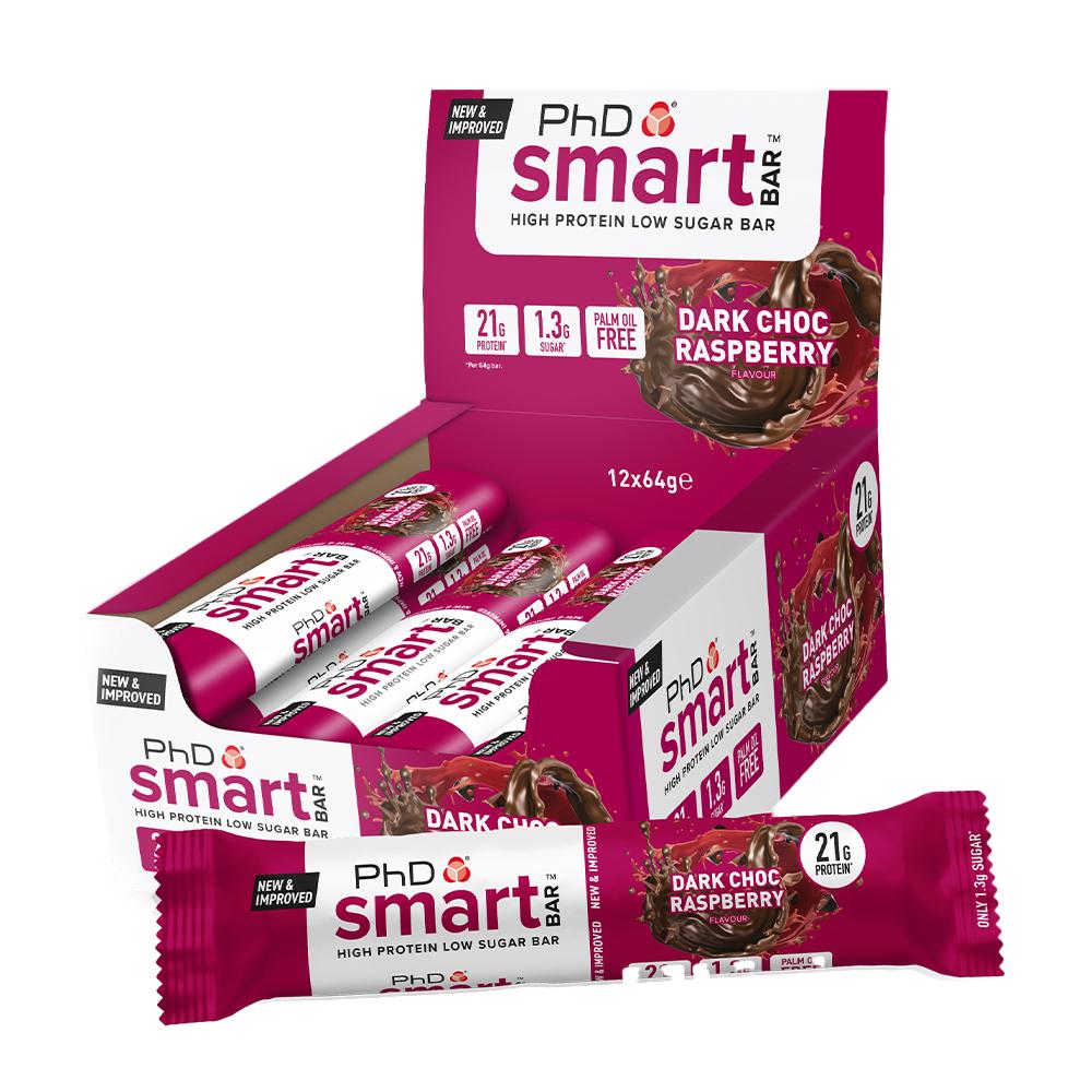 PhD Nutrition - Smart Protein Bar - Dark Chocolate Raspberry - Box of 12