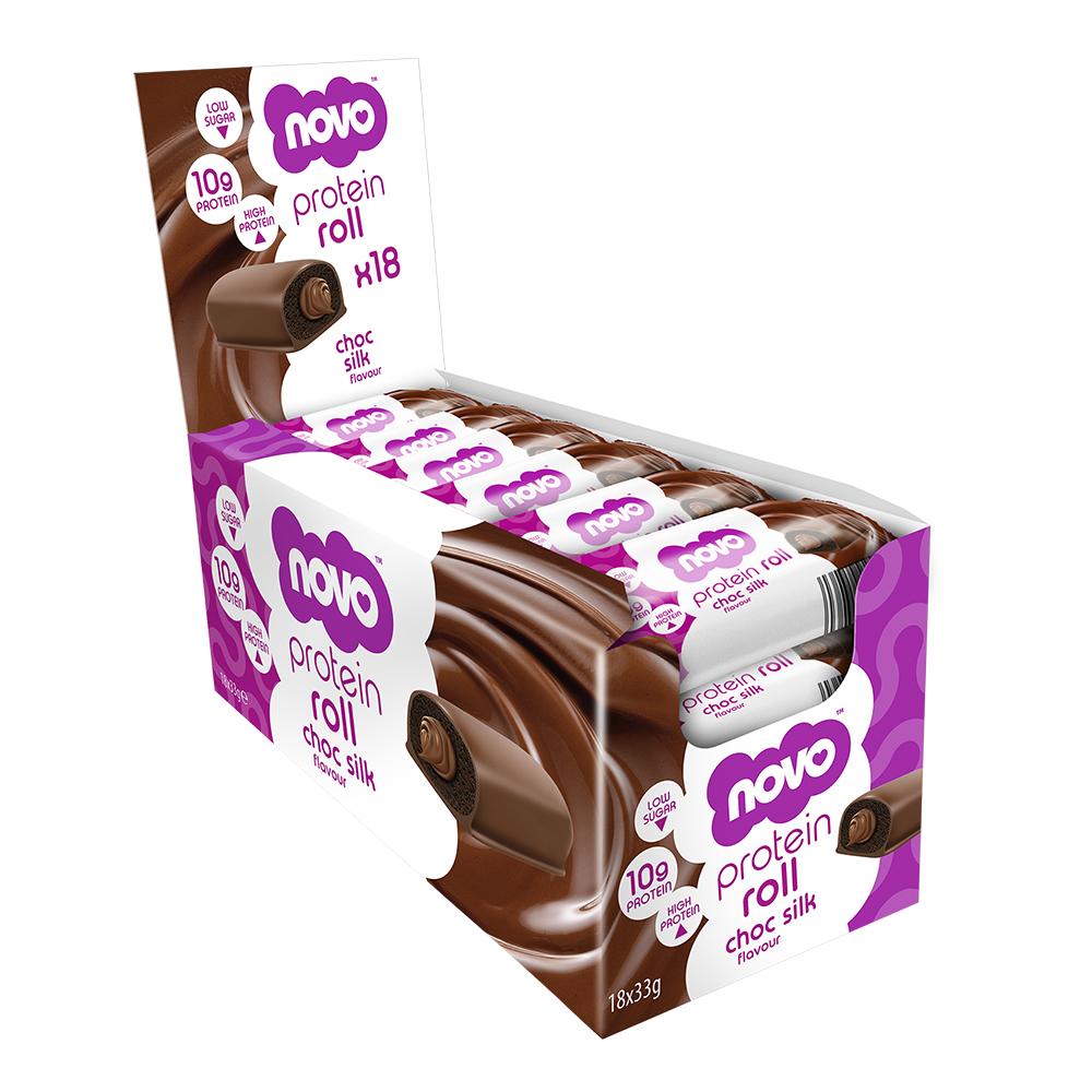 Novo Nutrition - Protein Roll Bar - Chocolate Silk - Box of 18