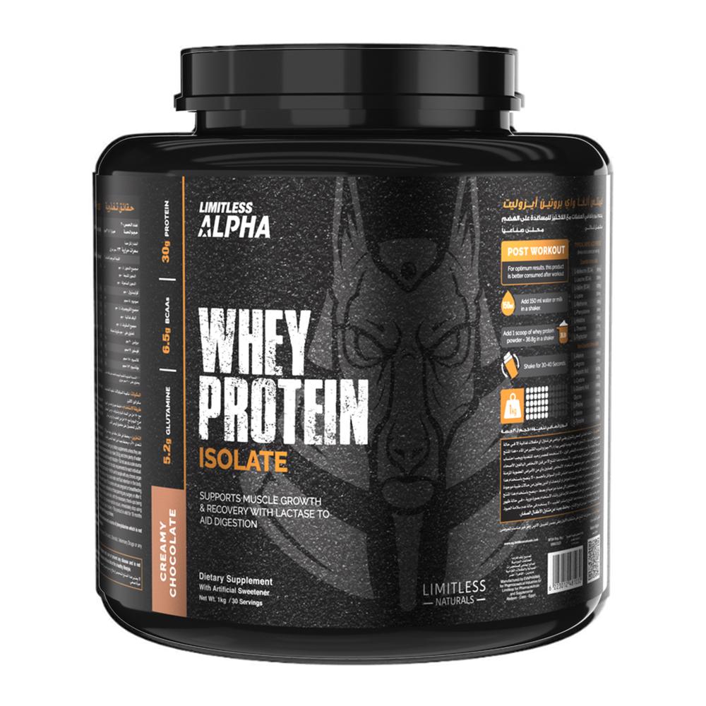 Limitless Alpha - whey Protein Isolate - Creamy Chocolate - 30 Servings