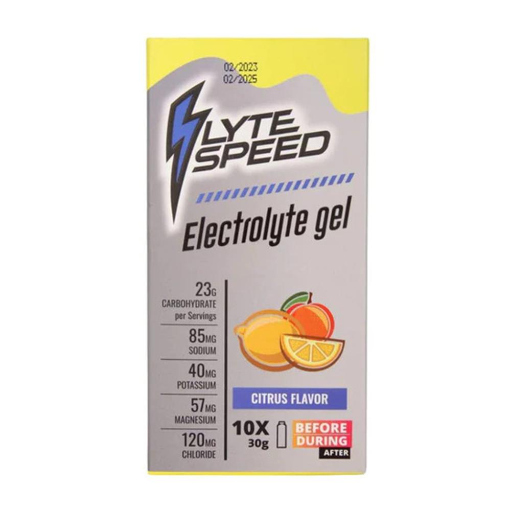 LyteSpeed - Electrolyte Gel - Citrus Fruits - 10 Sachets Per Pack