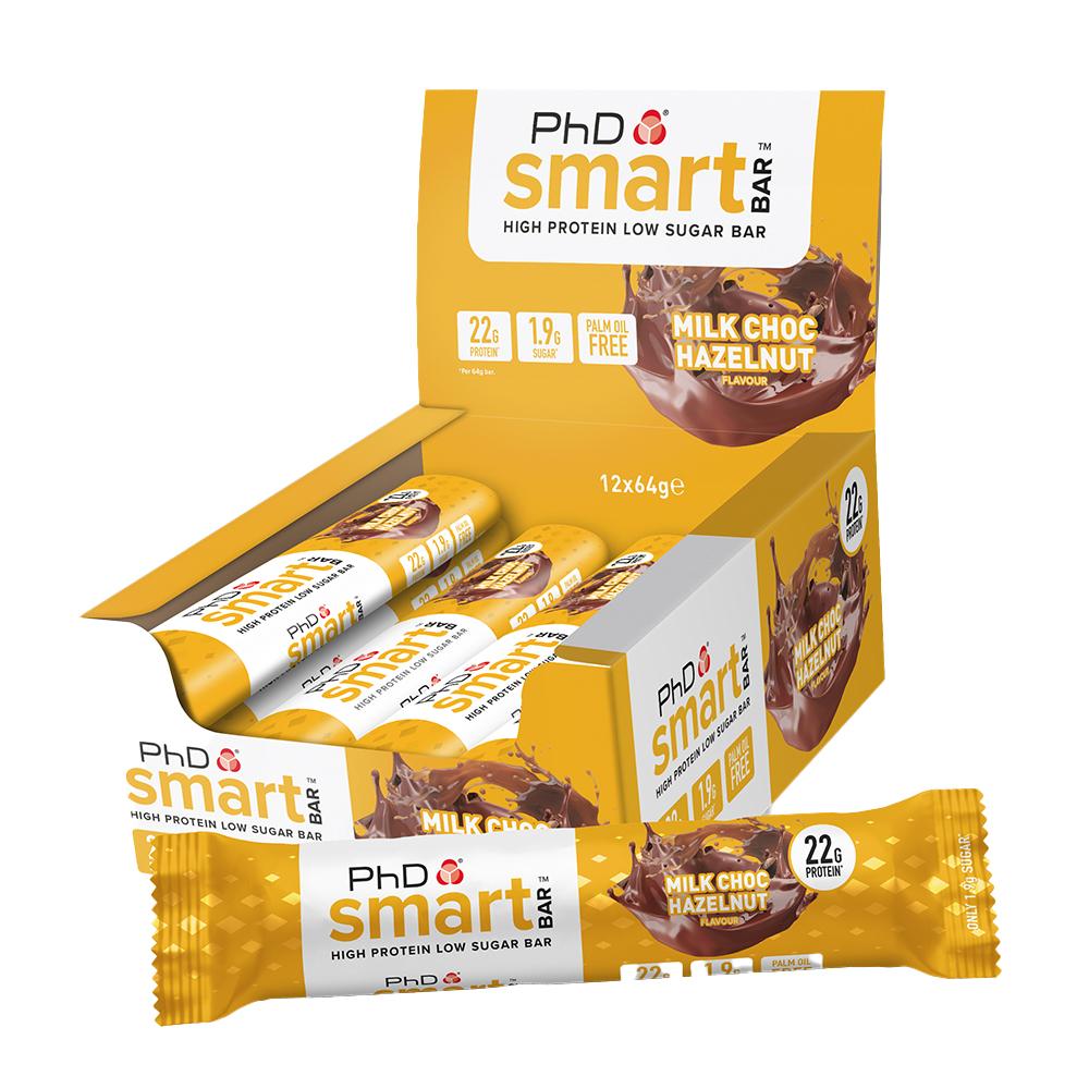 PhD Nutrition - Smart Protein Bar - Milk Choc Hazelnut  - Box of 12