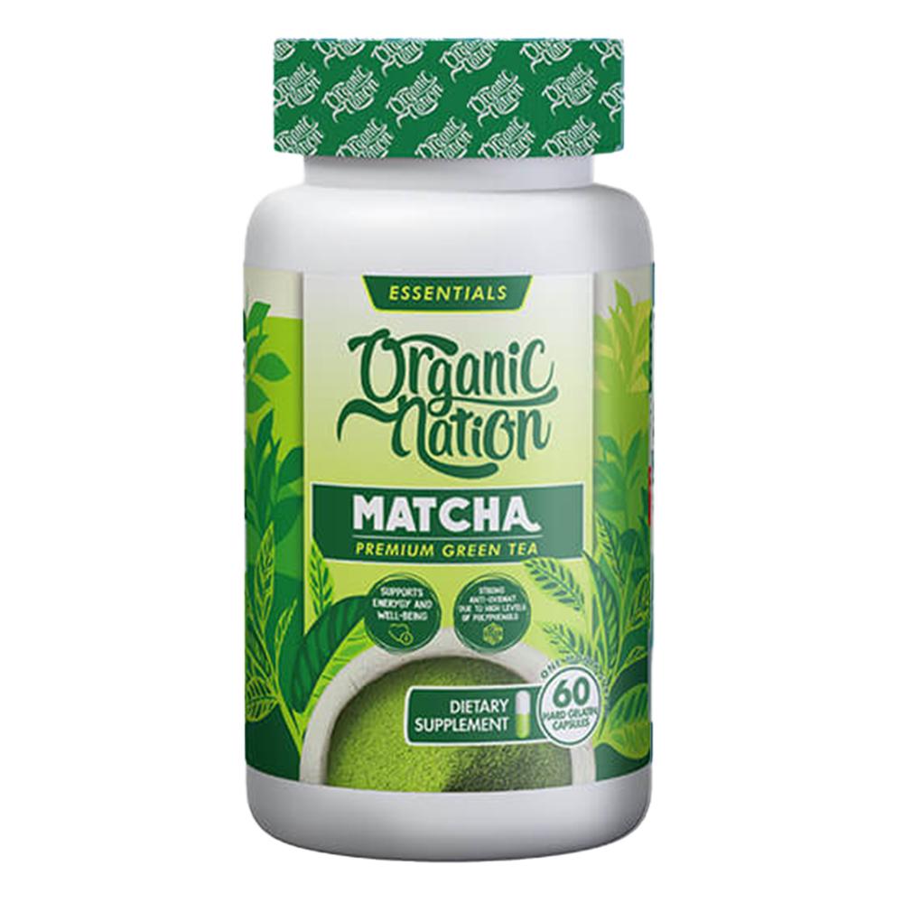 Organic Nation - Matcha Premium Green Tea - Not Flavored - 60 Capsules