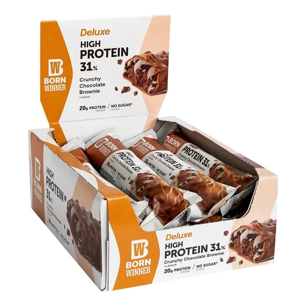 Born Winner - Delux Protein bar - Chocolate Brownie - Box of 12