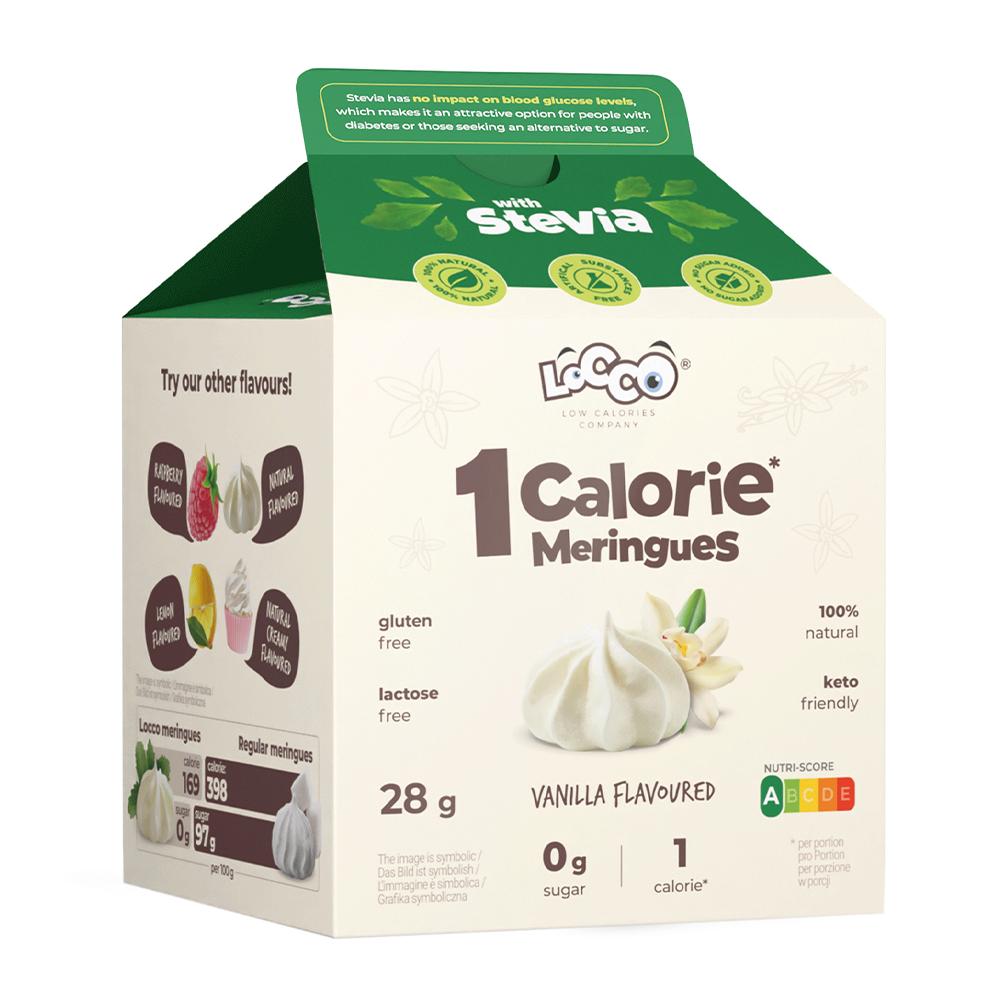 Locco - Low Calorie Meringues with Stevia - Vanilla - 28 Grams