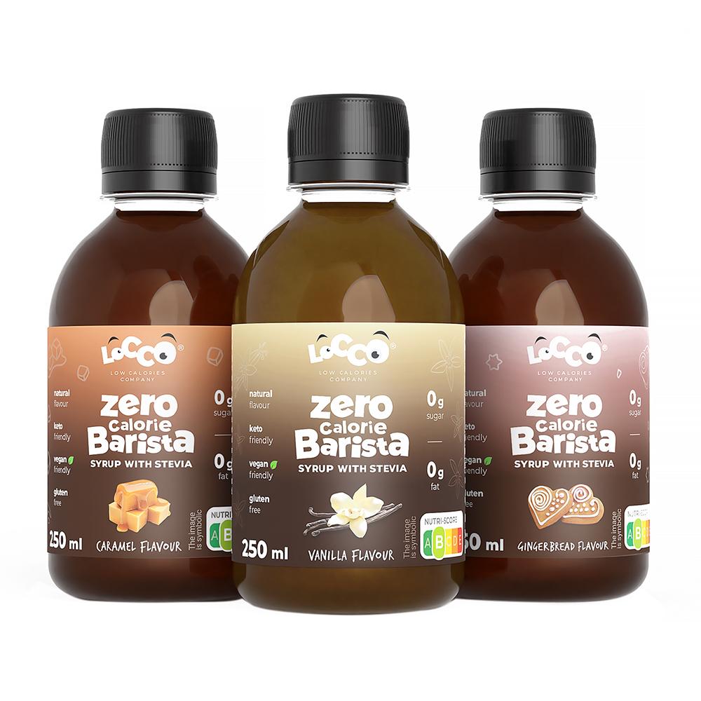 Locco - Zero Calorie Barista Syrup with Stevia - Pack of 3