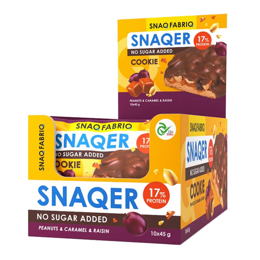 SnaQ FabriQ - Protein Cookies - Caramel Peanuts & Raisins - Box of 10