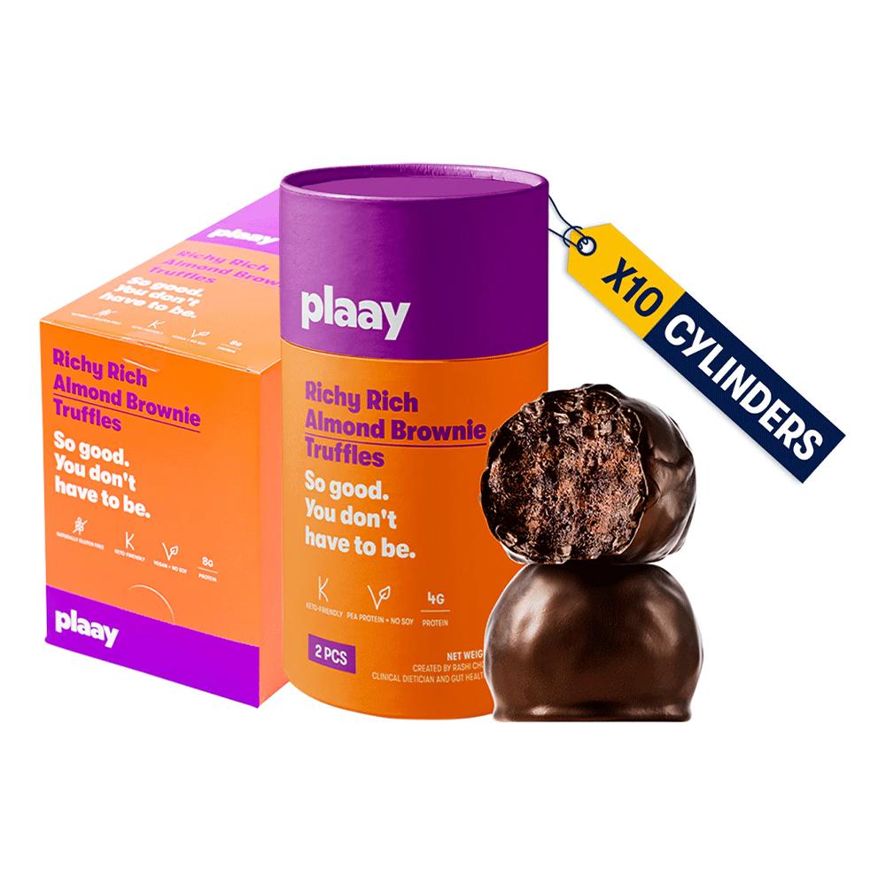 Plaay - Chocolate Almond Brownie Truffles - Pack of 10