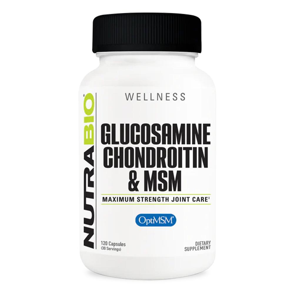 NutraBio - Glucosamine Chondroitin OptiMSM - Not Flavored - 120 Capsules