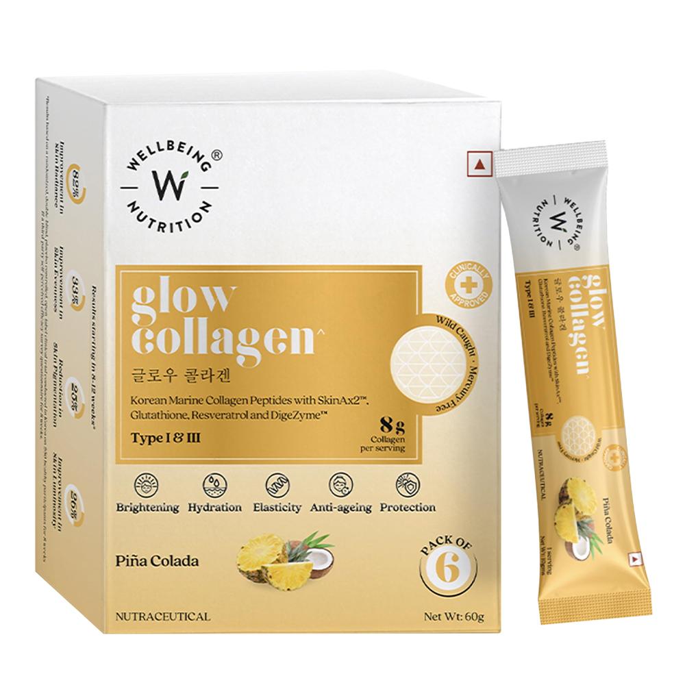 Wellbeing Nutrition - Glow Collagen Sachets - Pack of 6