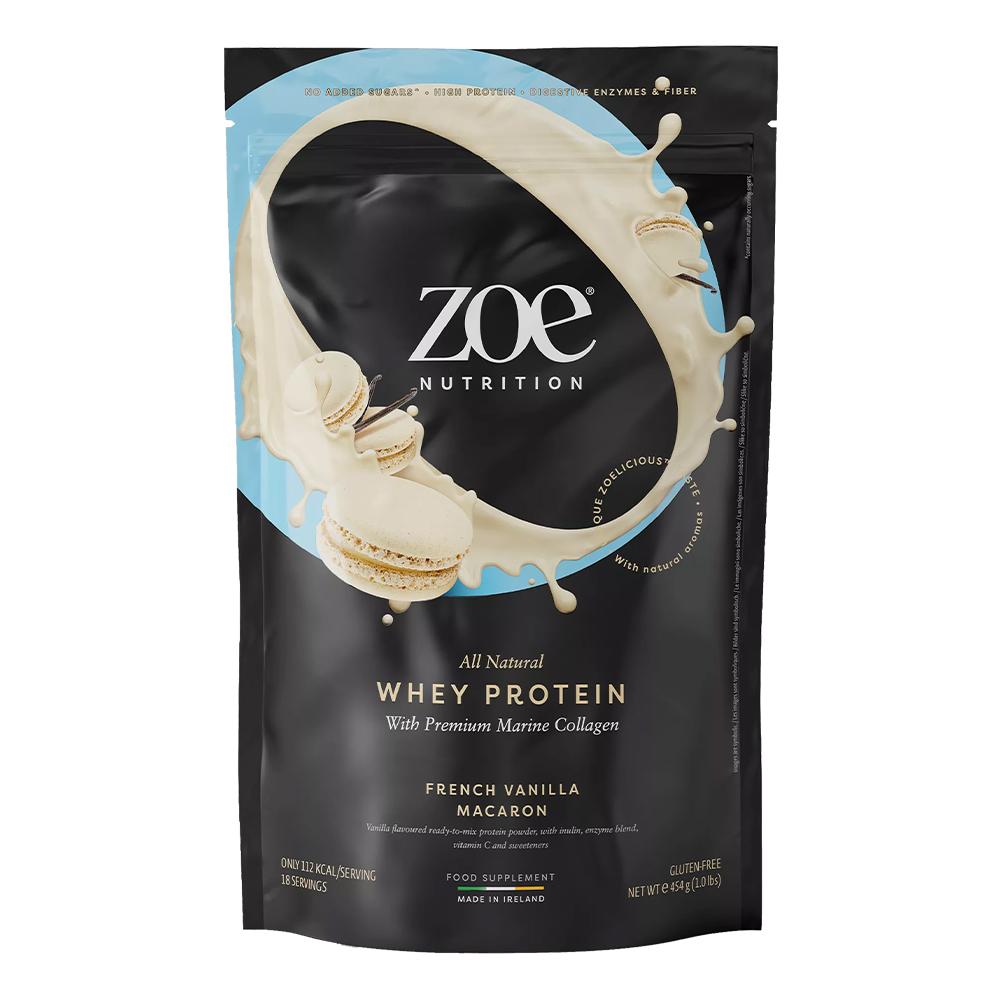 Zoe Nutrition - All Natural Whey Protein - French Vanilla Macaron - 18 Servings