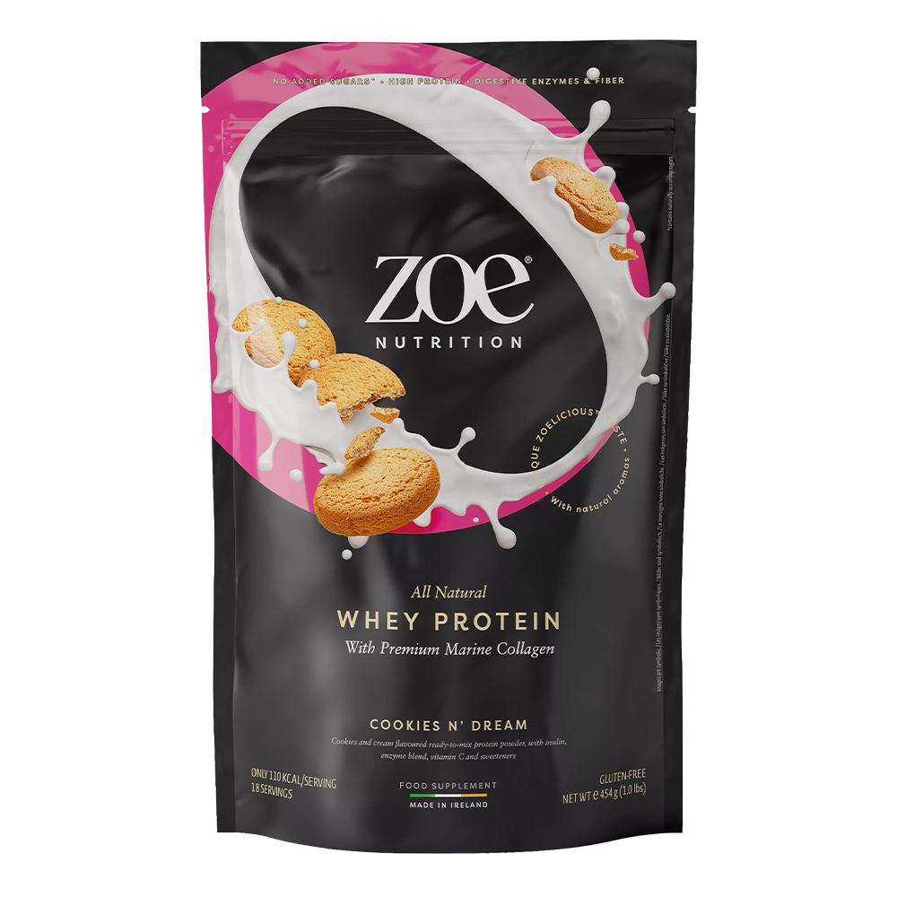 Zoe Nutrition - All Natural Whey Protein - كوكيز وكريمة - 18 حصة غذائية