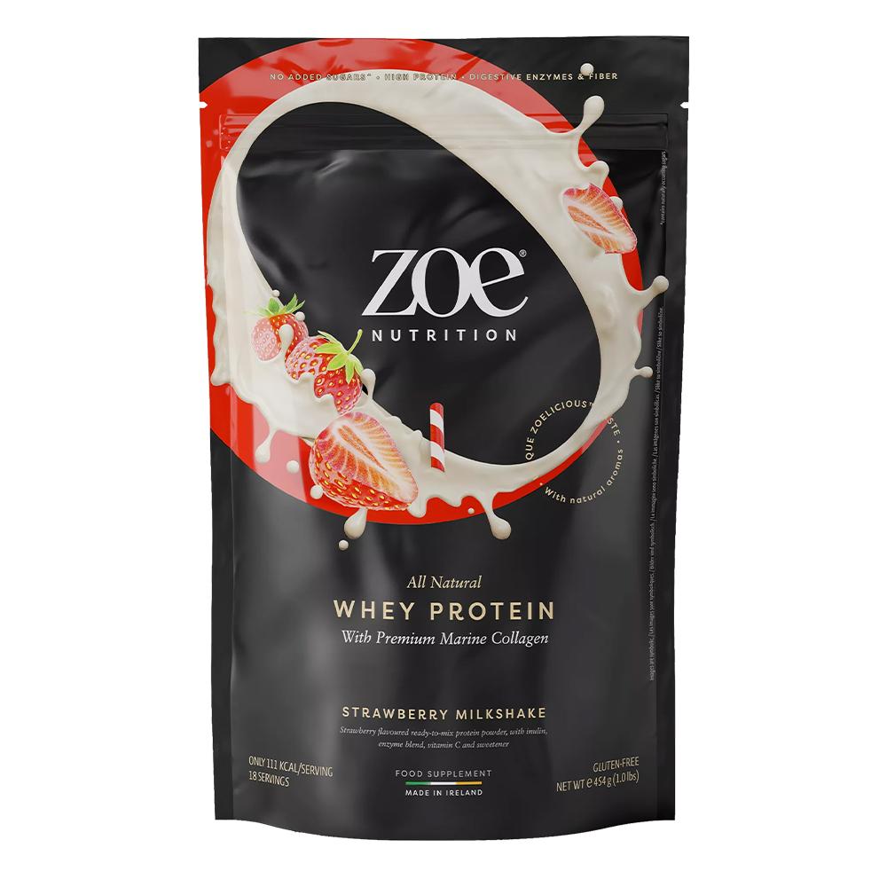 Zoe Nutrition - All Natural Whey Protein - ميلك شيك الفراولة - 18 حصة غذائية