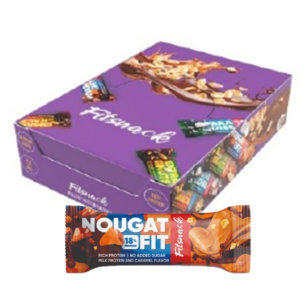 Fitsnack - Nougat Fit - Milk Protein and Caramel - Box of 12