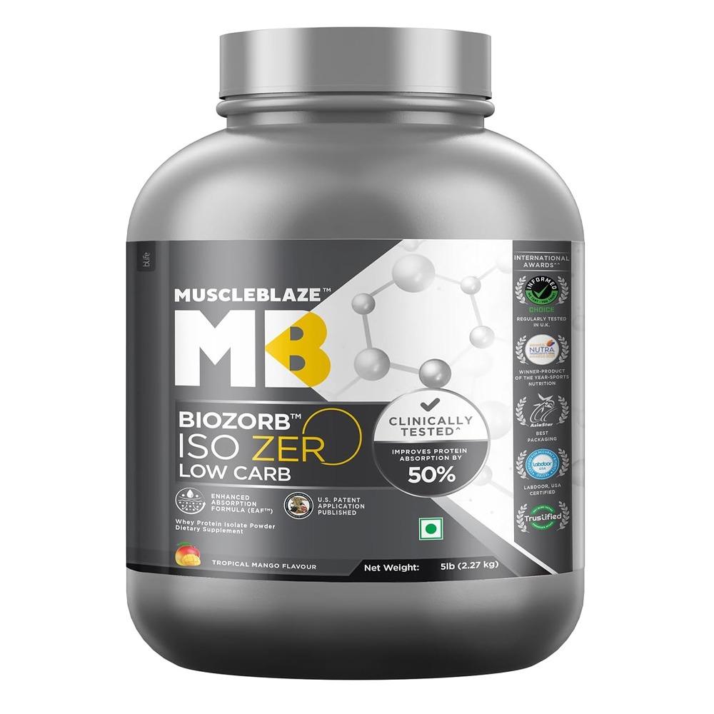 Muscle Blaze - Biozorb Iso-Zero Low Carb - Tropical Mango - 5 lbs