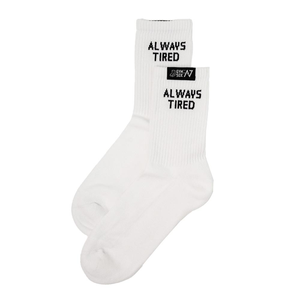 Gym Sox - Aziz Jalali - Always Tired - White Socks - Unisex - 40-46