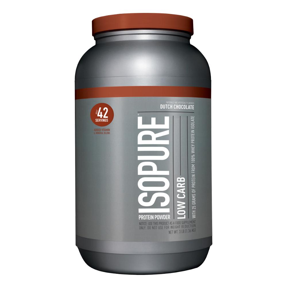 Isopure - Low Carb 100% Pure Whey Protein Isolate Powder - Dutch Chocolate - 3 lbs.