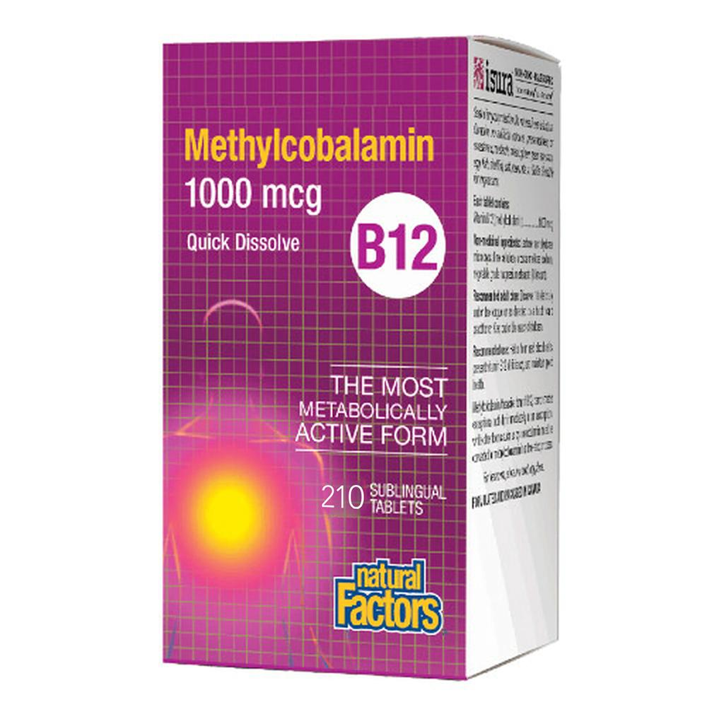 Natural Factors - Methylcobalamin B12 1000 mcg - 210 Sublingual Tablets