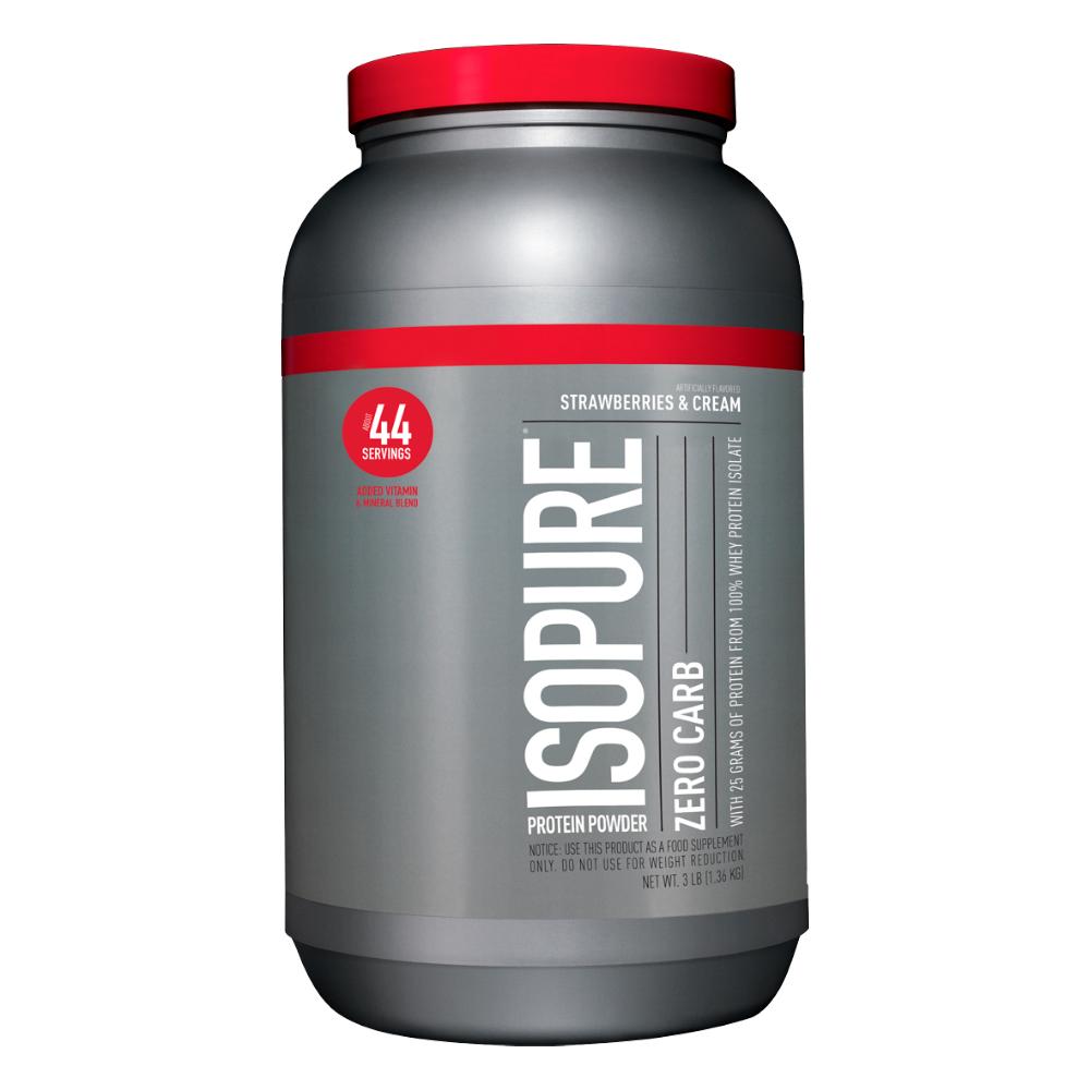 Isopure - Zero Carb Protein Powder - Strawberries and Cream - 3 lbs.